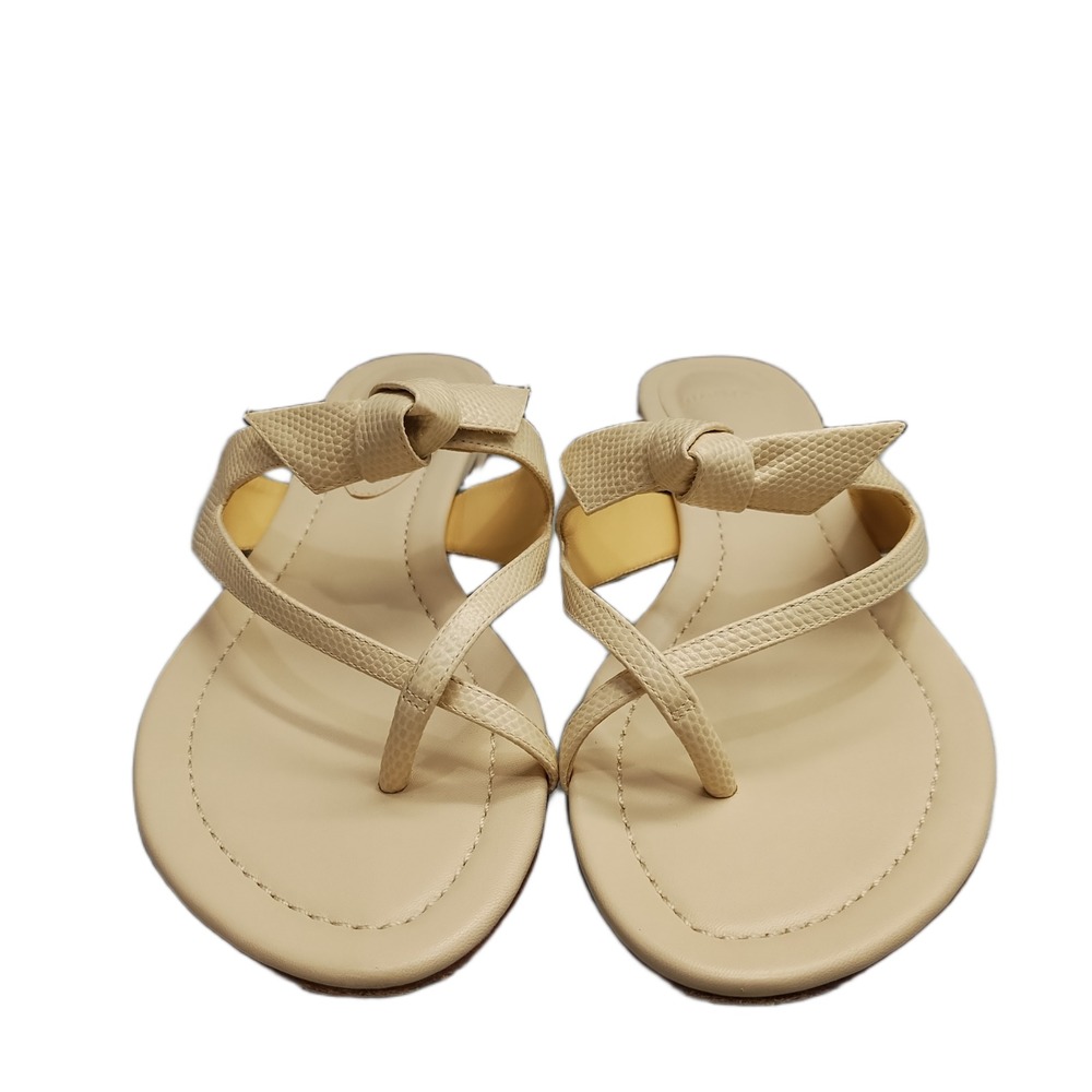 Alexandre Birman Flip Flop Sandals Womens US 9 Tan Textured Knotted Bow Detail